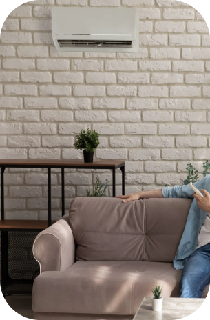 imagen de un salón con un aire acondicionado